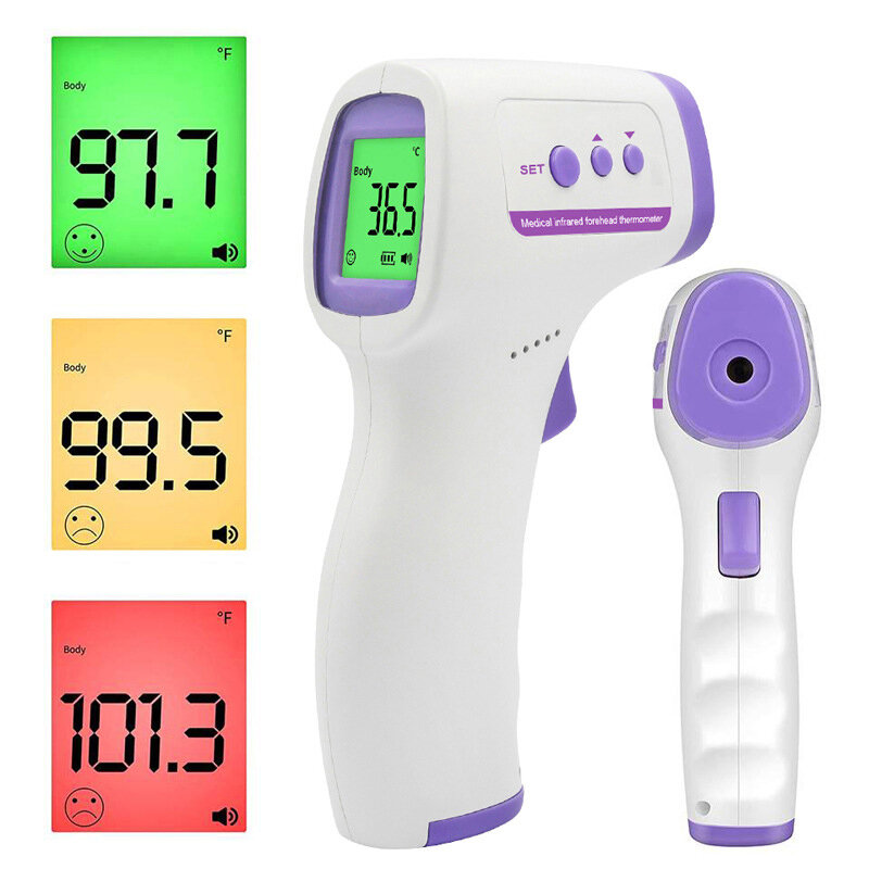 ترميتر الجبهة الرقمي بالأشعة تحت الحمراء دون ملامسة ، ترميتر طبي ، أداة قياس درجة حرارة الجسم للبالغين والرضع