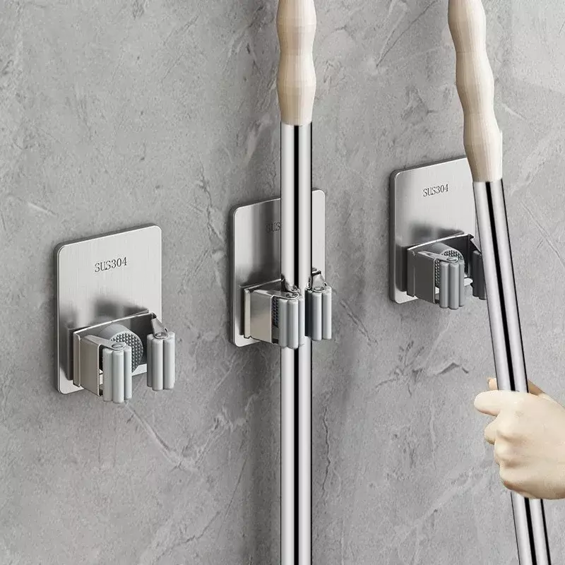 متعددة الأغراض السنانير لاصق جدار معلق ممسحة رف مكنسة شماعات هوك المطبخ الحمام منظمة المنزل المنظم اكسسوارات