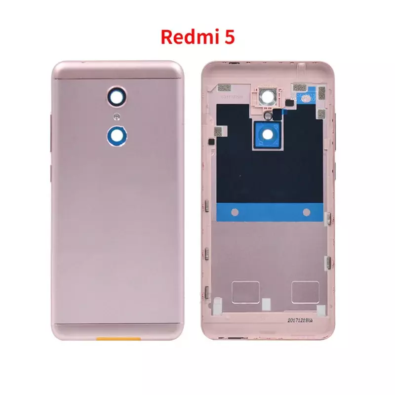 الغطاء الخلفي ل شاومي Redmi 5 غطاء البطارية الباب الخلفي ل Redmi 5 زائد الإسكان مع عدسة الكاميرا زر حجم الطاقة