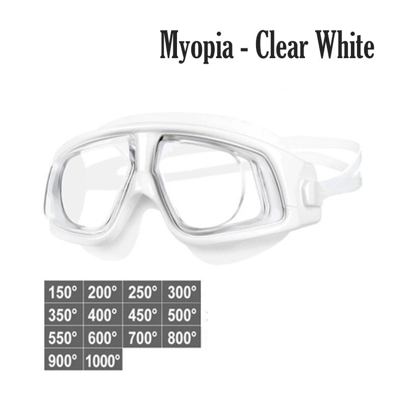 كويسهارك-نظارة للرجال والنساء, قصر النظر, سيليكون, اتش دي, شفاف, مضاد للضباب, حماية من الأشعة فوق البنفسجية, مقاوم للماء, للسباحة, من-1.5 الى-10.0