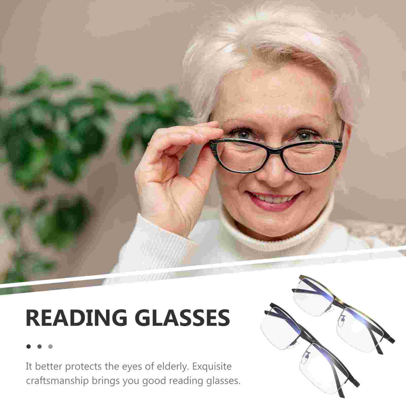 نظارات القراءة الرئيسية للتكبير التلقائي لكبار السن من الرجال والنساء ، نظارات معدنية ، نظارتان قراءة من السبائك