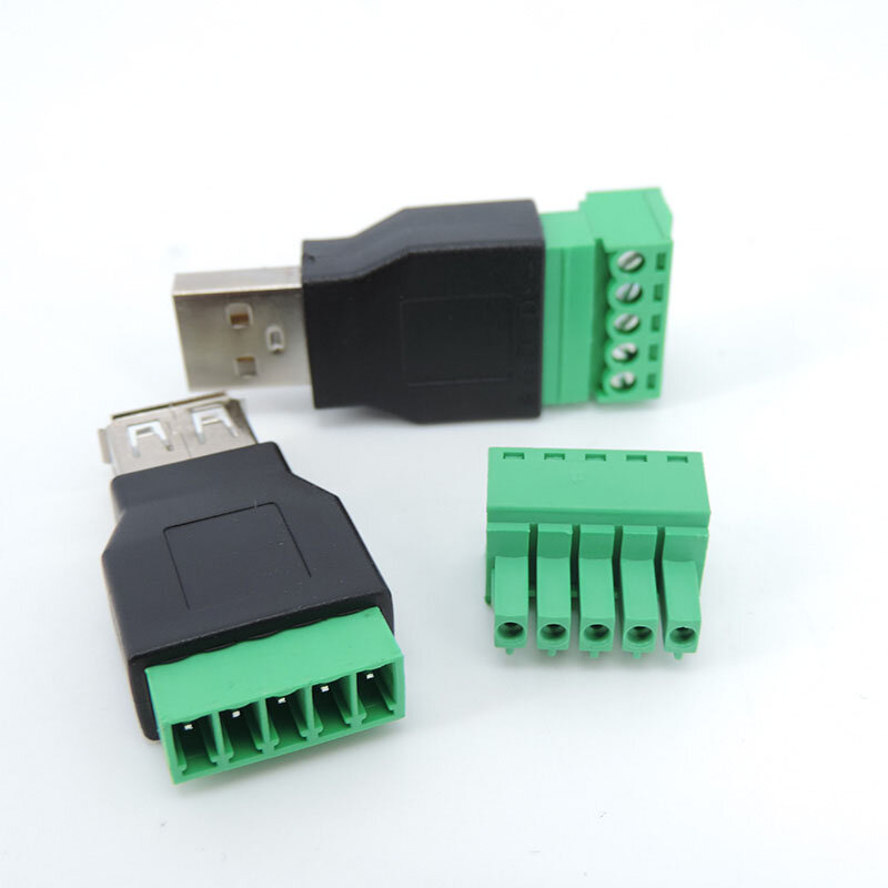 قابس طرفي من الذكور إلى الإناث ، USB 2.0 ، 5 دبوس ، 5 دبوس ، 5 دبوس ، موصل برغي إلى مقبس USB مع درع ، USB 2.0