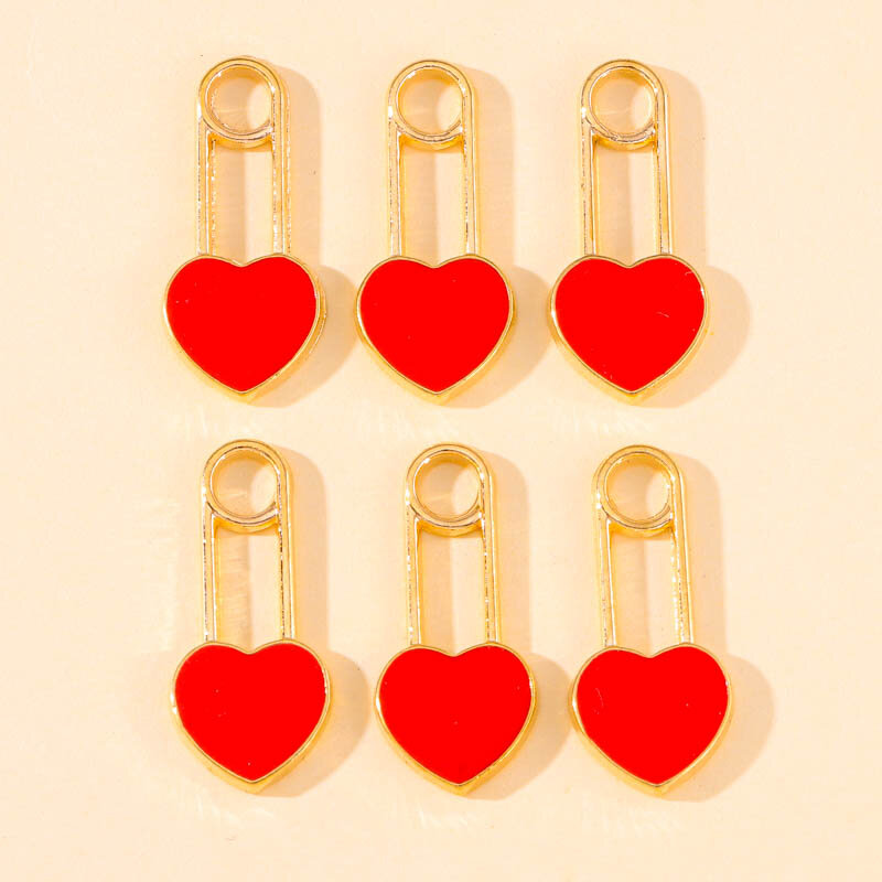 سحر قلب المينا لصنع المجوهرات بنفسك ، أقراط لطيفة حلوة ، إكسسوارات قلادة سلسلة مفاتيح ، هدايا ، 6 ألوان ، 12 × 26 ، 10
