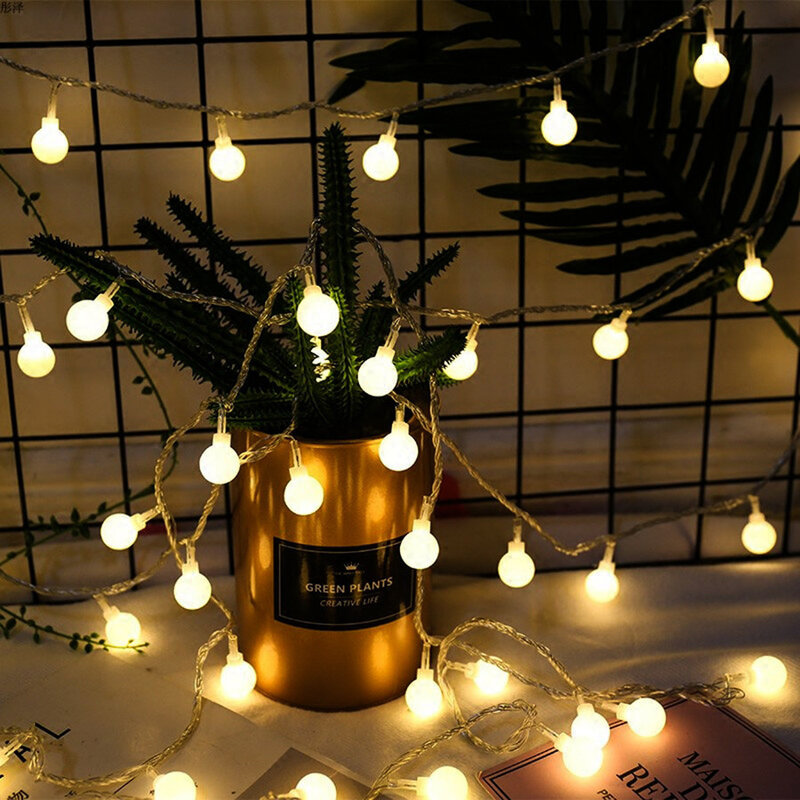 عطلة الإضاءة LED أضواء عيد الميلاد بطارية تعمل 6 متر 10 متر شجرة عيد الميلاد الجنية ضوء سلسلة للحزب الزفاف خلفية جدار ديكور