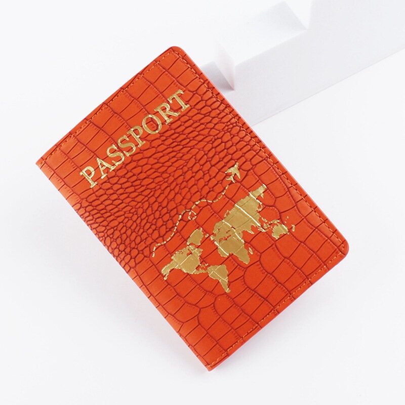 أغطية جواز سفر التمساح للرجال والنساء ، نمط خريطة الرسالة ، حامل بطاقة الائتمان ، حامل الهوية ، إكسسوارات سفر للمحفظة