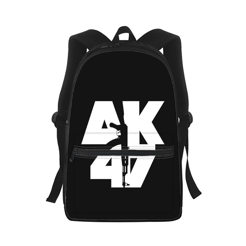 حقيبة ظهر ثلاثية الأبعاد للرجال والنساء ، حقيبة مدرسية للطلاب ، حقيبة ظهر للكمبيوتر المحمول ، حقيبة كتف للسفر للأطفال ، AK47