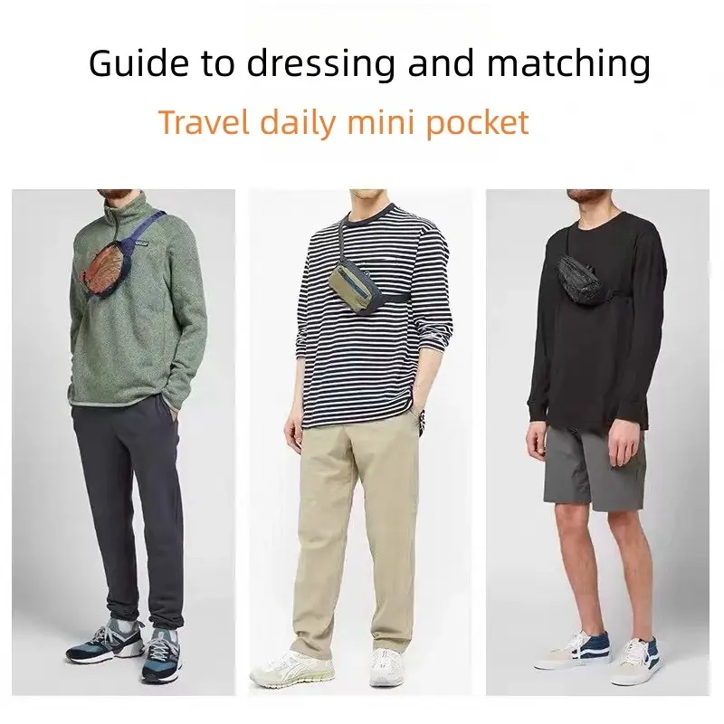 حقيبة سفر ترفيهية صغيرة للرجال والنساء ، جيوب سفر خارجية ، أزياء بسيطة ، 1 لتر