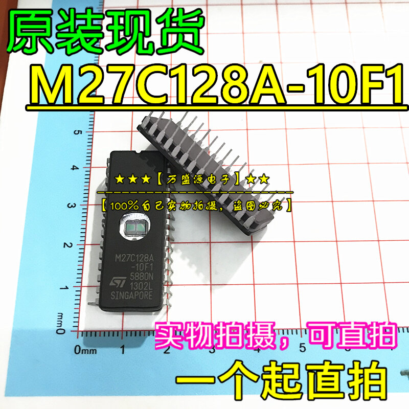 10 قطعة الاصلي جديد M27C128A-10F1 M27C128 مع نافذة الذاكرة CDIP-28