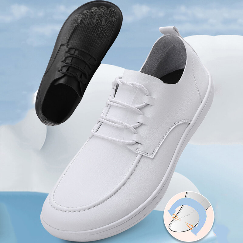 أحذية رياضية شبكية تسمح بمرور الهواء للرجال ، أحذية عريضة الأصابع ، نعل ناعم بدون قطرة ، مقاس كبير ، مسطح حافي القدمين ، موضة ، جديد