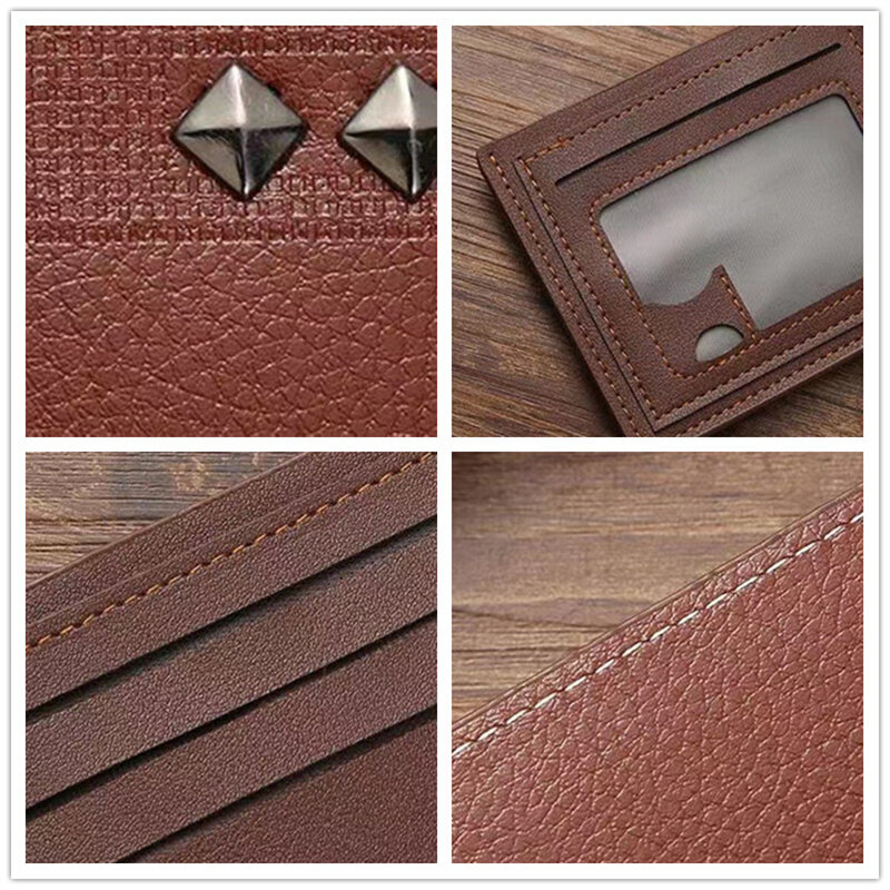 الرجال الموضة قصيرة محفظة صغيرة الصلبة محافظ بولي Leather محفظة جلدية بسيطة الرجعية حامل بطاقة رقيقة جدا المال كليب شخصية