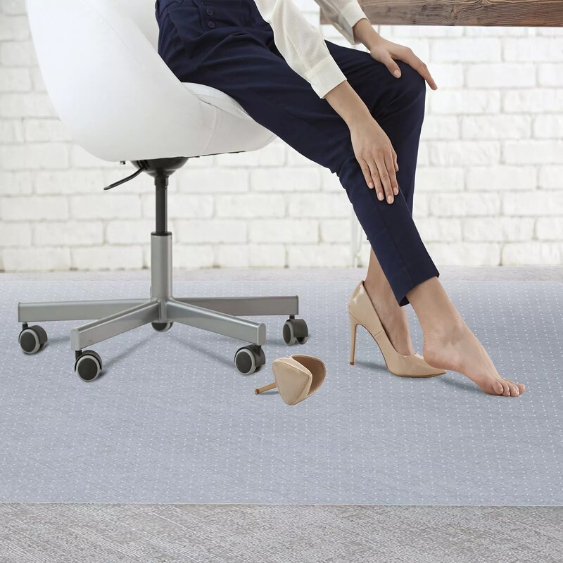 وسادة كرسي من كلوريد البولي فينيل مضادة للانزلاق ، حماية سجاد أرضي للمكتب ، مكتب منزلي ، أبيض ، 60 × 46 بوصة