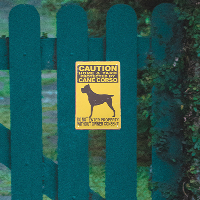 علامة قصدير عتيقة لديكور الحديقة ، لافتات معدنية للكلاب ، ديكور المنزل والفناء ، لا يدخل