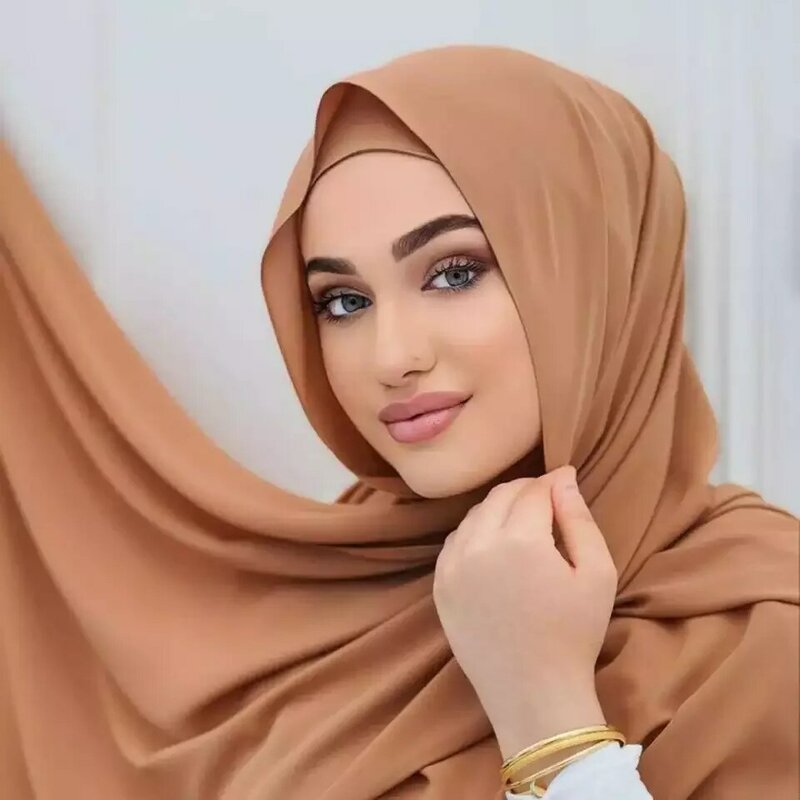 جديد أفضل الحجاب المحافظ مطابقة الثقيلة الشيفون الحجاب مجموعة مطابقة اللون الشيفون الحجاب مع غطاء داخلي للنساء شالات الأوشحة
