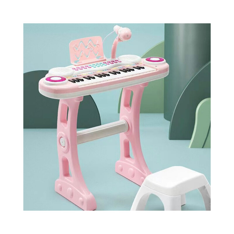 البيانو 37 مفتاح متوسطة الحجم مع ميكروفون وكرسي للأطفال البيانو الإلكترونية المبتدئين أداة متعددة الأغراض البيانو المنزل