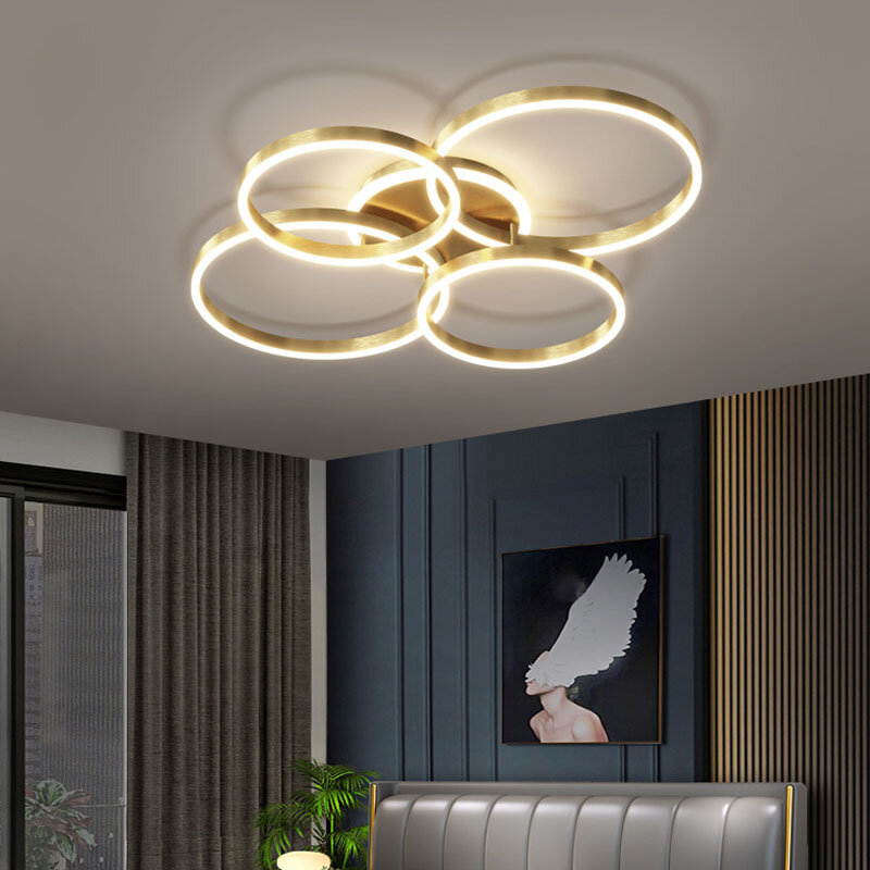 جديد الحديثة LED الثريا الإضاءة للعيش دراسة غرفة نوم مصابيح داخلي الإضاءة خواتم مستديرة بهو بريق الثريات الإنارة
