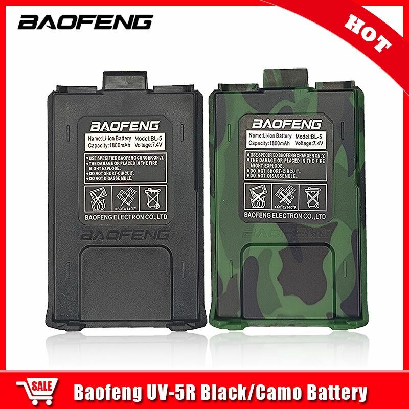 Baofeng-بطارية UV-5R الأصلي لجهاز لاسلكي تخاطب ، USB ، TYPEC تهمة ، اتجاهين أجزاء الراديو ، 1800mAh ، BL-5 ، UV5R ، UV-5RE سلسلة