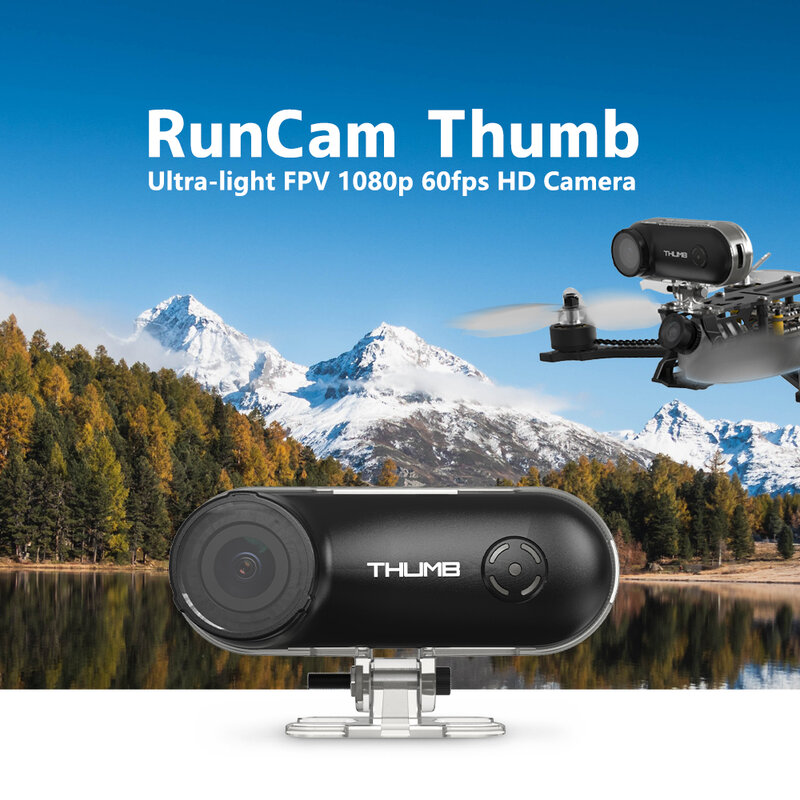 RunCam الإبهام كاميرا صغيرة HD عمل FPV 1080P 60FPS 9.8g 150 ° FOV المدمج في تثبيت الدوران