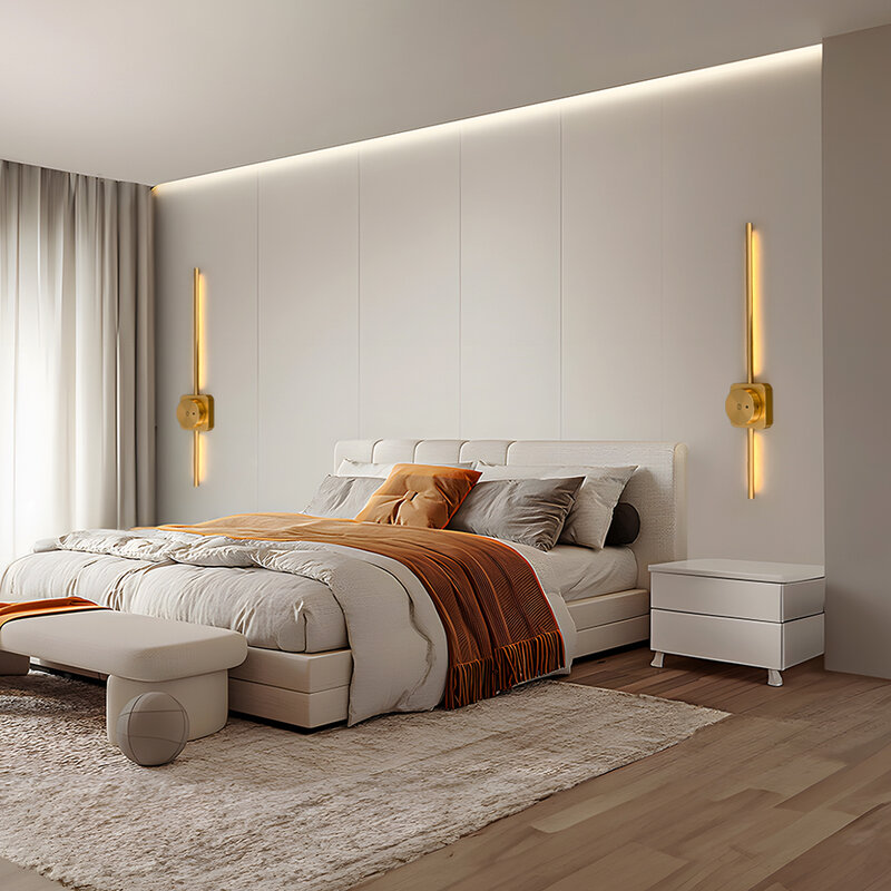 مصابيح حائط بسيطة مع مفتاح ، مصابيح شريط نوردية ، غرفة نوم رئيسية ، خلفية لجانب السرير ، قراءة جديدة ، أو