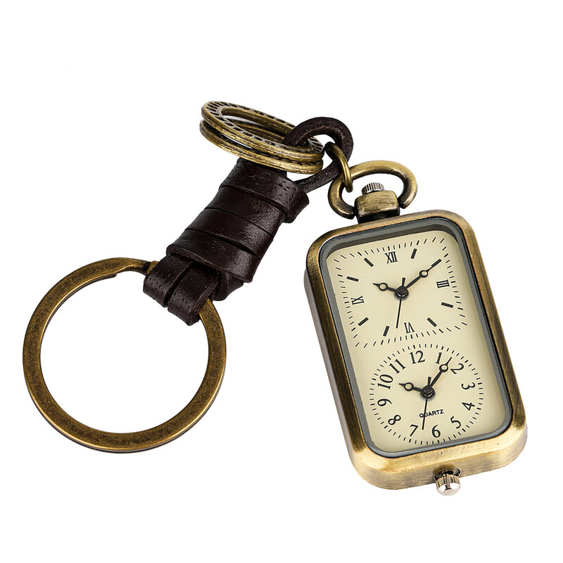 خمر صغيرة لطيف ساعة جيب كوارتز مع المفاتيح هدايا عيد الميلاد للأطفال الرجال النساء الرجعية العتيقة قلادة ساعة جيب