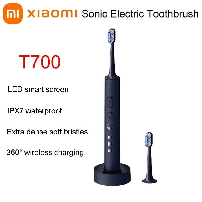 فرشاة أسنان كهربائية صوتية T700 ، تبييض أسنان ، اهتزاز بالموجات فوق الصوتية ، فرشاة تنظيف الفم ، تطبيق ذكي ، شاشة ليد