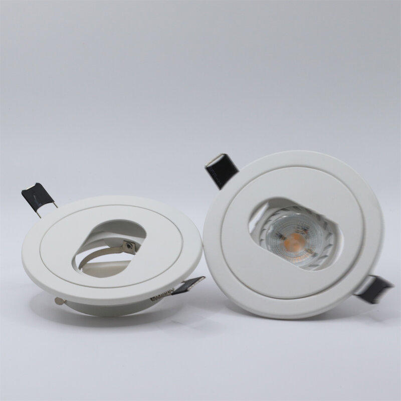 تركيبات إضاءة ساقطة مستديرة من الحديد الأبيض ، تركيبات مصابيح سبوت انقطاع ، GU10 ، 85