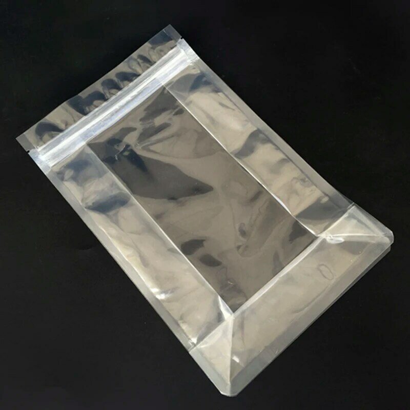 حقيبة سفلية مربعة لامعة بسحاب ، مناسبة للوجبات الخفيفة والفاكهة المجففة والسكر ، أكياس بلاستيكية ، منتج مخصص