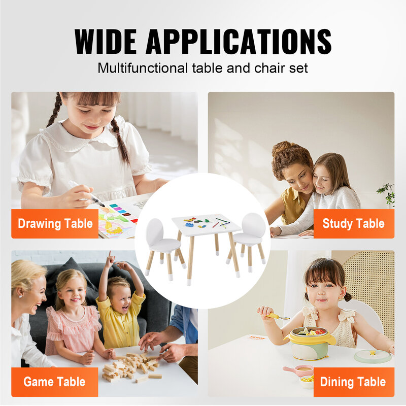 مجموعة طاولة وكرسي للأطفال ، طاولة متعددة الأنشطة للأطفال للحرف الفنية ، تعلم القراءة ، طفل صغير ، كرسيان