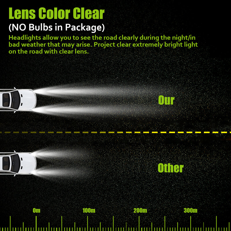 المصباح الأمامي للسيارة ، عدسات المصابيح الأمامية الشفافة ، عدسات GMC Yukon XL ، XL, من من من من من نوع GMC Yukon XL ، 1 Pair