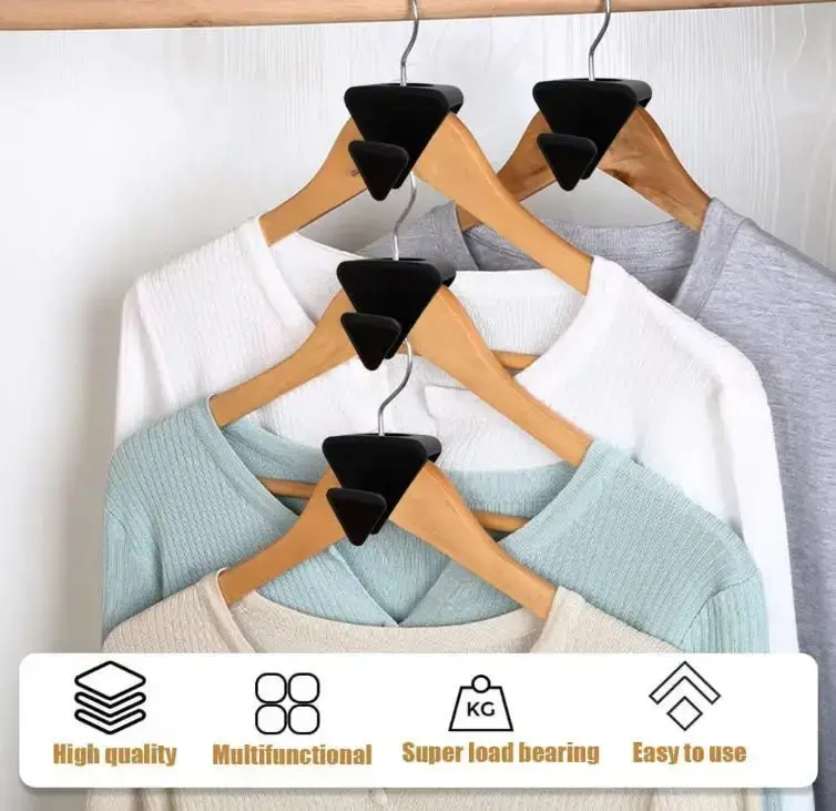 متعددة الوظائف البلاستيك مثلث شماعات ، تكويم للطي هوك لخزانة الملابس ، الملابس تخزين الرف ، 12 أو 18 قطعة