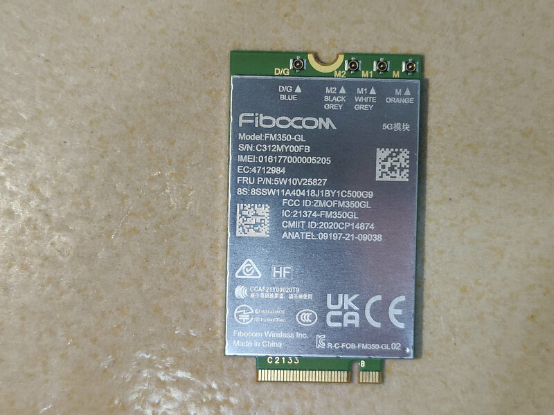Fibocom FM350-GL 5G وحدة لباد T14s X13 Gen3 X1 الكربون 10th X1 اليوغا 7th P1 X1 المتطرفة Gen5 محمول 5W10V25827
