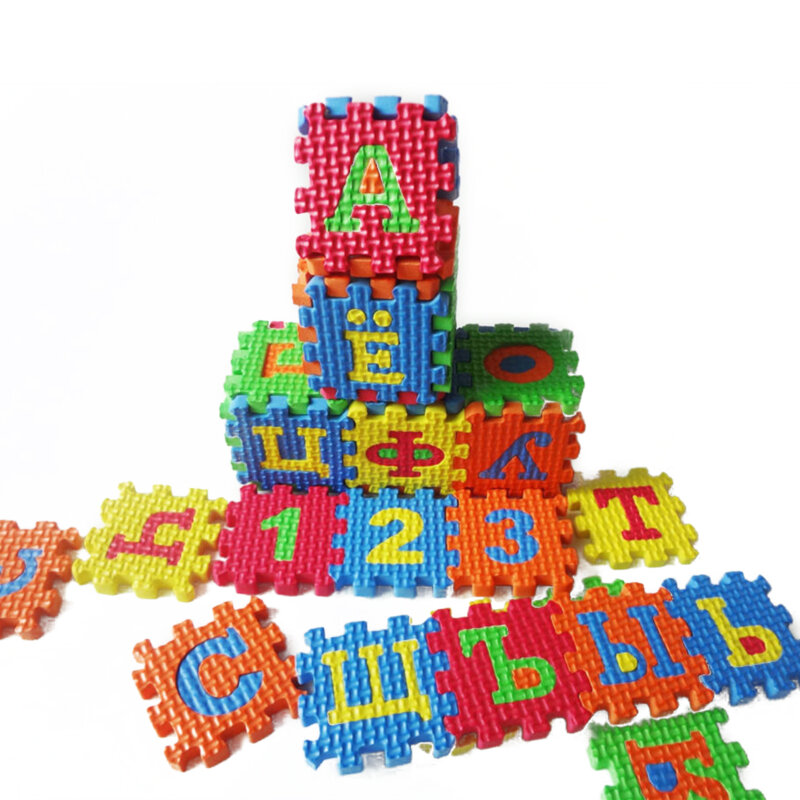 إيفا رغوة لغز حصيرة للأطفال ، الأبجدية ، الحروف ، الأرقام ، الأطفال تطوير الذكاء اللعب ، 20x15 سنتيمتر ، 36 قطعة