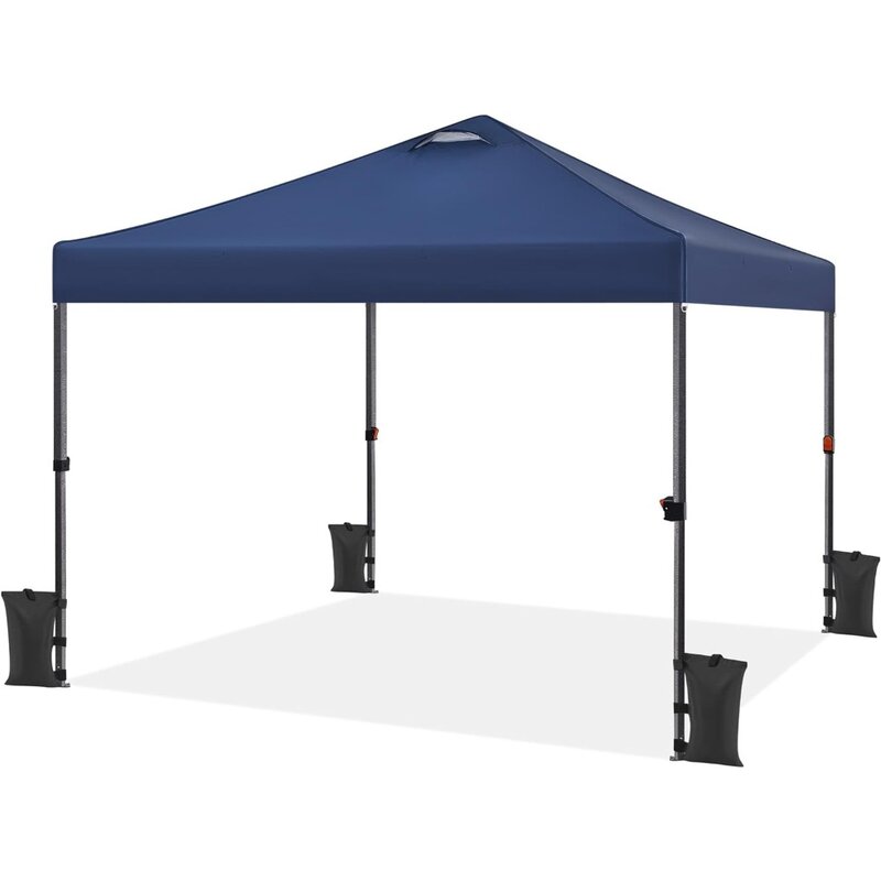 خيمة مظلة منبثقة فورية خارجية ، قماش تجاري مطلي بالفضة 150D ، مع حقيبة بعجلات ، 4 أكياس رمل ، 10x10