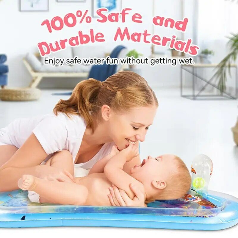 نفخ حصيرة المياه البلاستيكية للأطفال الرضع ، تلعب حصيرة مع مرآة ، حشرجة الموت ، الجرس ، الوليد ، 0 ، 3 ، 6 ، 9 أشهر ، جديد