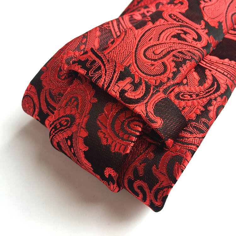 ربطة عنق رجالية من الحرير بزخارف بيزلي ، نمط كلاسيكي ، زهور ، لحفلات الزفاف ، والأعمال التجارية