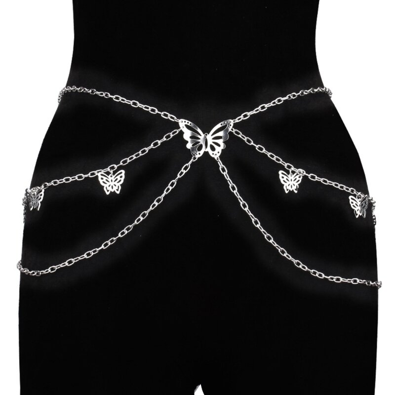 سلسلة الجسم المعدنية على شكل فراشة لمجوهرات ملابس السباحة للنوادي الليلية للفتيات