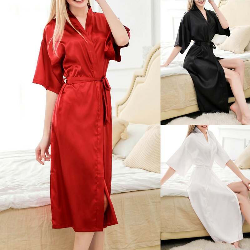 المرأة الحرير طويل Robes ، ثوب خلع الملابس الزفاف ، ملابس النوم على نحو سلس ، قميص النوم ، ثوب النوم ، ألعاب الملابس الداخلية ، والأزياء