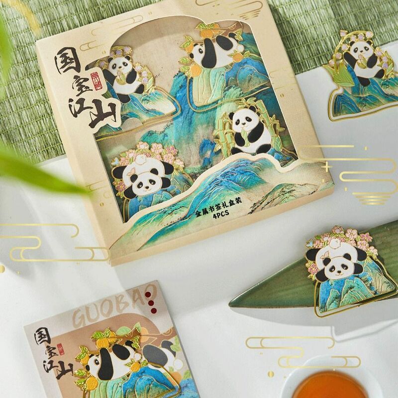 علامة مرجعية على الطراز الصيني الباندا ، قلادة شرابة إبداعية ، قرطاسية مدرسية معدنية ، جودة عالية ، هدية للطلاب