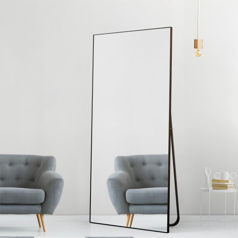 مرآة مستطيلة قائمة CONGUILIAO مع جسم كامل ، مرآة أرضية كبيرة ، 65 × 24 بوصة