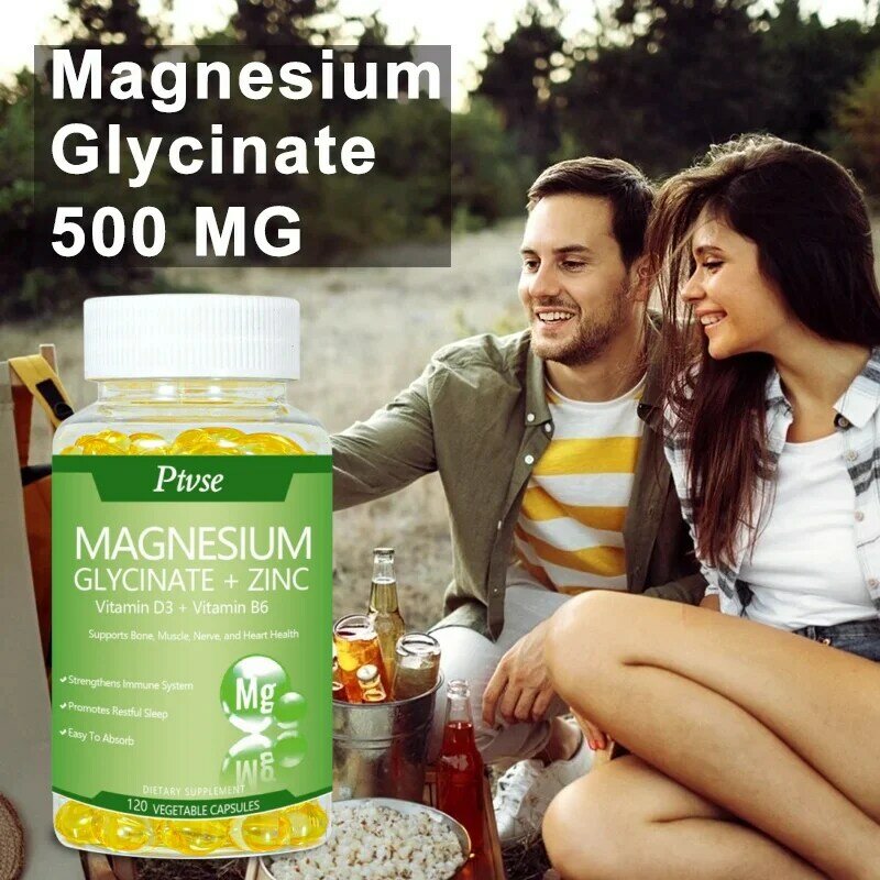 كبسولات غليسينات المغنيسيوم ، امتصاص عالي مع الزنك ، دعم فيتامين D3 B6 ، مكمل غذائي ، تخفيف التوتر والقلق ، ، ، ، ، mg
