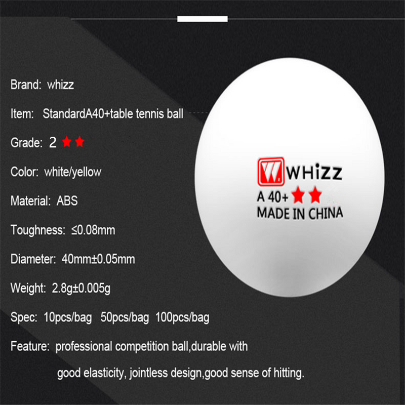 WHIZZ-كرة تنس الطاولة ، المعيار الوطني ، كرات التدريب ، مواد جديدة ، مرونة عالية ، جودة كرات بينغ بونغ ، 2023