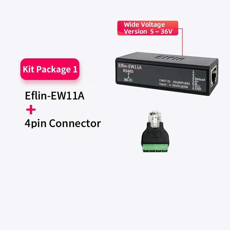 Elfin-EW11A المنفذ التسلسلي RS485 إلى واي فاي جهاز المسلسل خادم دعم TCP/ip Telnet Modbus TCP بروتوكول IOT نقل البيانات