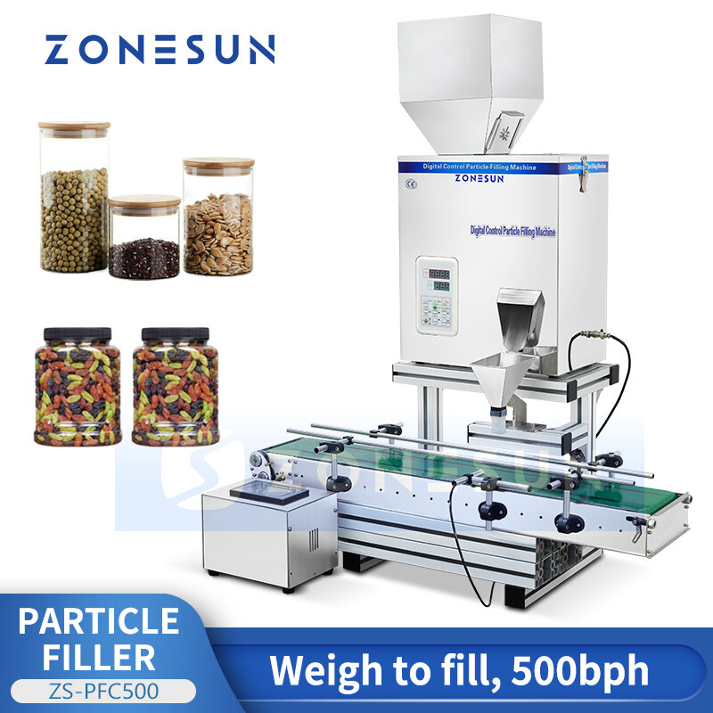 ZONESUN التلقائي آلة التعبئة والتغليف الجسيمات ، الحبيبية والجوز الفول الجرعات المعدات ، التحكم الرقمي ، ZS-PFC500 والأرز