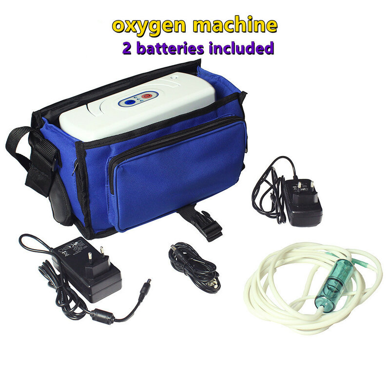 2 بطاريات مكثف الأوكسجين المحمول سيارة الأكسجين آلة مولد أكسجين قابل للإزالة الأكسجين بار 24 ساعة المستمر المتاحة