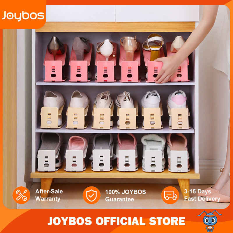 JOYBOS-رف أحذية مزدوج الطبقات ، صندوق تخزين موفر للمساحة ، قابل للإزالة ، 6 عبوات ، JBS31