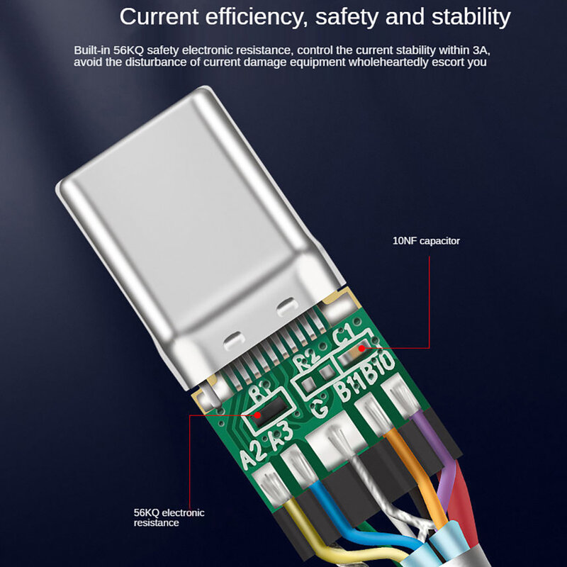 Hannord USB3.2 10Gbps كابل USB A إلى Type-C 3.2 نقل البيانات USB C SSD كابل القرص الصلب 3A 60 واط شحن سريع 3.0 تهمة كابل