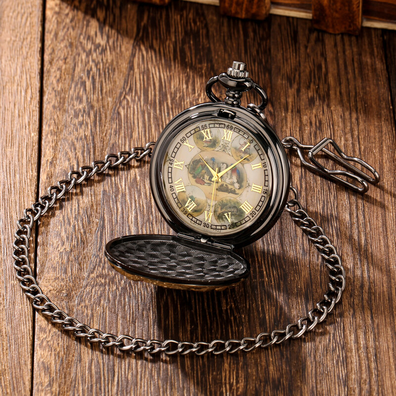 جديد خمر كوارتز ساعة الجيب رائعة نمط الأرقام الرومانية الطلب فوب سلسلة قلادة قلادة ساعة هدايا الرجال النساء