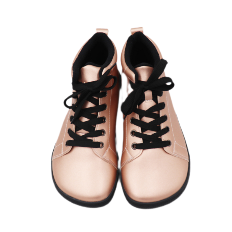 حذاء مصنوع من الجلد حافي القدمين مع نسيج Linning من الداخل للنساء والأطفال بدون كعب صندوق أصابع أوسع