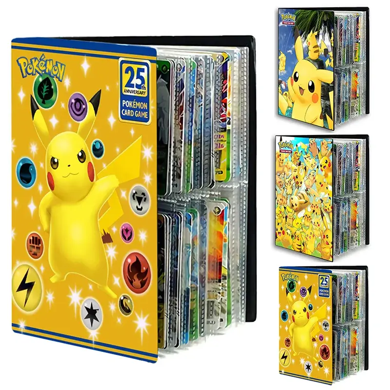 ألبوم حامل بطاقات الاحتفال بالذكرى السنوية 25Th من Pokémon ، لعبة الموثق ، مجموعة بطاقات ألعاب عالية الوضوح ، هدية ألعاب للأطفال