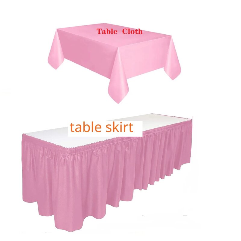 تنورة طاولة بلاستيكية مستطيلة للاستعمال مرة واحدة ، مفرش طاولة PE ، حفل زفاف ، غطاء طاولة حلوى ، لوازم ديكور حفلة عيد ميلاد