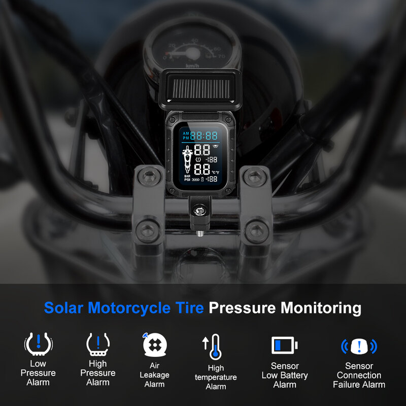 أجهزة استشعار ضغط الإطارات pcham ، نظام مراقبة المحرك ، جهاز قياس الدراجات النارية الشمسية ، TPMS الخارجي